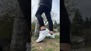 Nylon Leggings Layered On Nude Pantyhose, Black Tights Stockings Legs Sneakers Socks Model Fashion