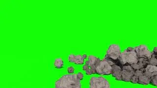 Green Screen Falling Rocks
