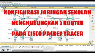 KONFIGURASI JARINGAN SEKOLAH MENGHUBUNGKAN 3 ROUTER 4 SWICTH PADA CISCO PACKET TRACER