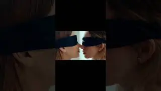 Lesbian blindfolded girls lip kissing 💋 