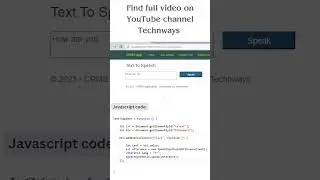 Converting text to speech using Javascript and html 