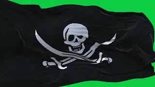 🚩Pirate Flag  Waving  | GREEN SCREEN & CHROMA MATTE🚩