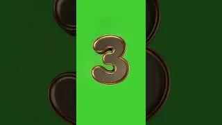 Gold Nine to Zero 3D Numbers Countdown with Voice Over | GREEN SCREEN