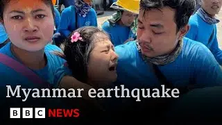 Earthquake rescue teams face horror and helplessness as trapped victims cry for help | BBC News