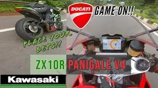 Ducati Panigale V4 😍 vs Kawasaki ZX10R 😎