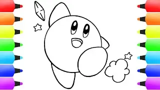 Kirby Drawing and Coloring | How to Draw Kirby (Easy)