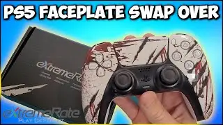 Closer look at an eXtremeRate PS5 controller faceplate