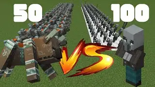 50 Ravagers x 100 Vindicator in MINECRAFT !!