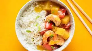 My very own favorite - CURRIED PRAWNS AND FLUFFY RICE