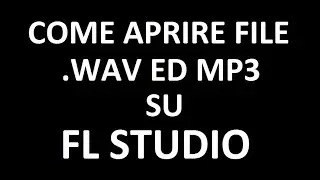 Come APRIRE file .wav ed mp3 su FL STUDIO