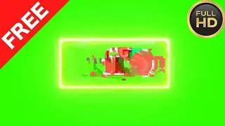 YouTube Logo Glitch in Neon Light Green Screen Effects►(MultiVerse Studio) ►2018 Green Screen Effect