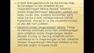 O'zbek tining leksik qatlamlari