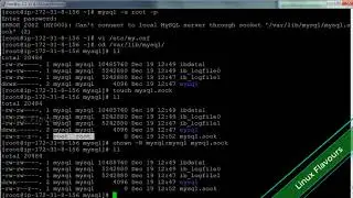 ERROR 2002 (HY000): Can't connect to local MySQL srever through socket '/var/lib/mysql/mysql.sock'