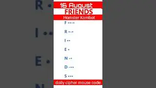 16 August Hamster Kombat Daily Cipher|| Hamster Kombat Daily Cipher Code 16August,Daily Code