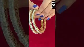 Gold Diamond Single Line Bangles 