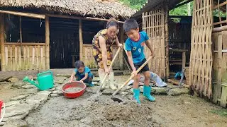 Together with my son, I carried sand from the stream to build the house foundation -
