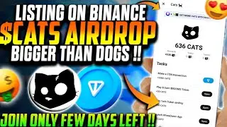$CATS Airdrop Listing On Binance 😍| $CATS Airdrop Mining Step By Step Guide in Hindi 🔥