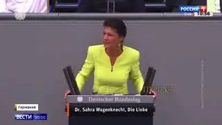 Немецкий депутат Сара Вагенкнехт выступила с речью по поводу санкций против России