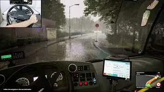 The Bus - w/ Unreal Engine 5 EXTREME Graphics | Relaxing rainy drive in Berlin | Moza TSW