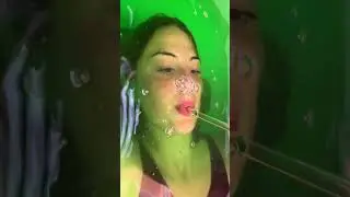 underwater slime straw bubble blowing by water world 