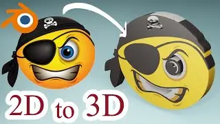 Blender Tutorial : convert 2d image to 3d in blender  /   blender tutorial