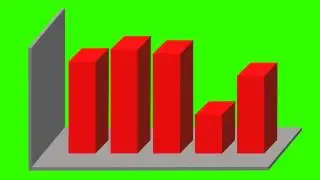 Animated 3D Bar Graph - green screen effect