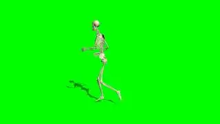skeleton runs - green screen effect