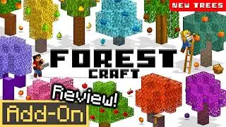 FOREST CRAFT ADDON Brings 17 NEW Trees to Minecraft Survival in-depth review!