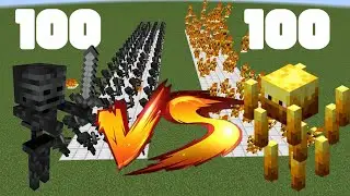 100 Wither x 100 Blaze in MINECRAFT !!!
