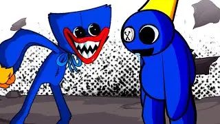 Blue vs Huggy Wuggy Sings Parasite | Rainbow Friends vs Agoti