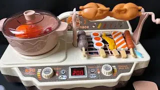 12 Minute Unboxing Miniature Toy Kitchen, Miniature Food, Barbecue Toy