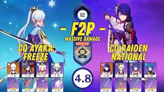 F2P Abyss 4.8 - C0 Ayaka Freeze & C0 Raiden National