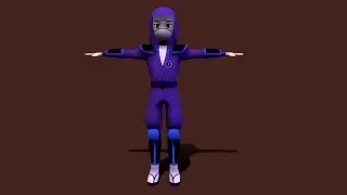 LowPoly Ninja Game Ready and Animation Rigged || Retextured & Rigged