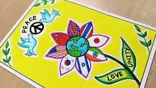 United Nations Day Poster Drawing | Communal Harmony Poster | United Nations Day Poster Drawing Easy