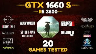 GTX 1660 SUPER + Ryzen 5 3600 : 20 Games Tested in 2024