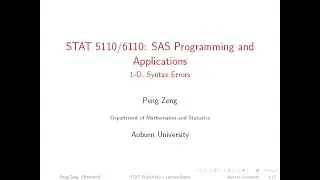 SAS - 1D - Syntax Errors