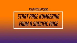 How to Insert Page Numbers from a Specific Page on Word 2019 | 1000% Working in 2020