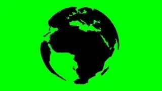 rotating 3D earth model - green screen effect