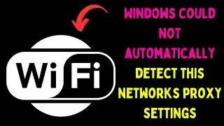 How to Fix Windows Could Not Automatically Detect This Networks Proxy Settings on Windows 11
