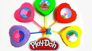 Learn Colors Play Doh Hearts Peppa Pig Fun Molds For Kids